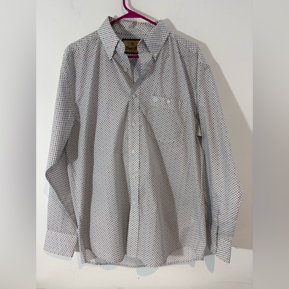 Wrangler Men’s Medium Regular Long Sleeve Button Down Business Casual Western